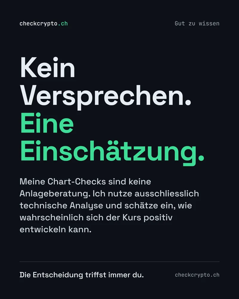 Instagram-Folie «Kein Versprechen. Eine Einschätzung.» zum Hinweis keine Anlageberatung