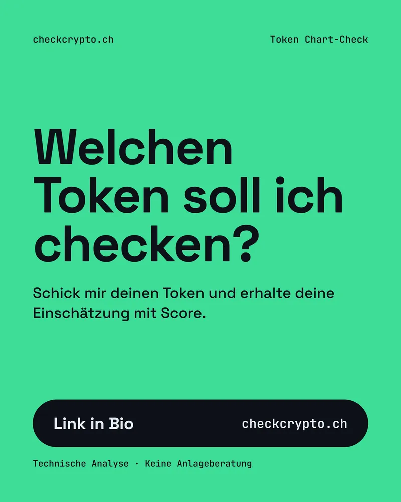Instagram-Folie «Welchen Token soll ich checken?» mit Aufruf zur Anfrage